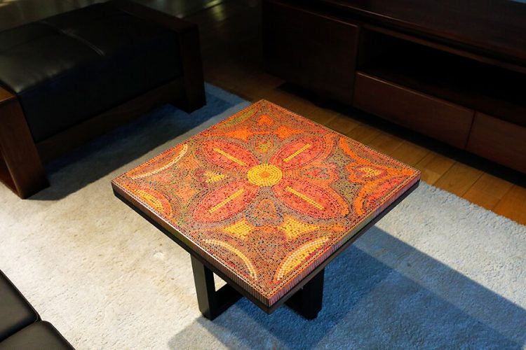 Jungle Flame Colored-Pencil Coffee Table 3