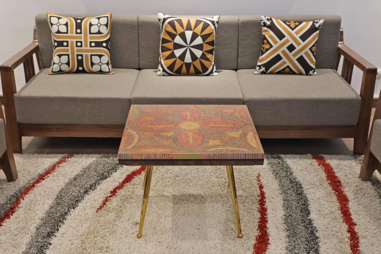 Jungle Flame Colored-Pencil Coffee Table