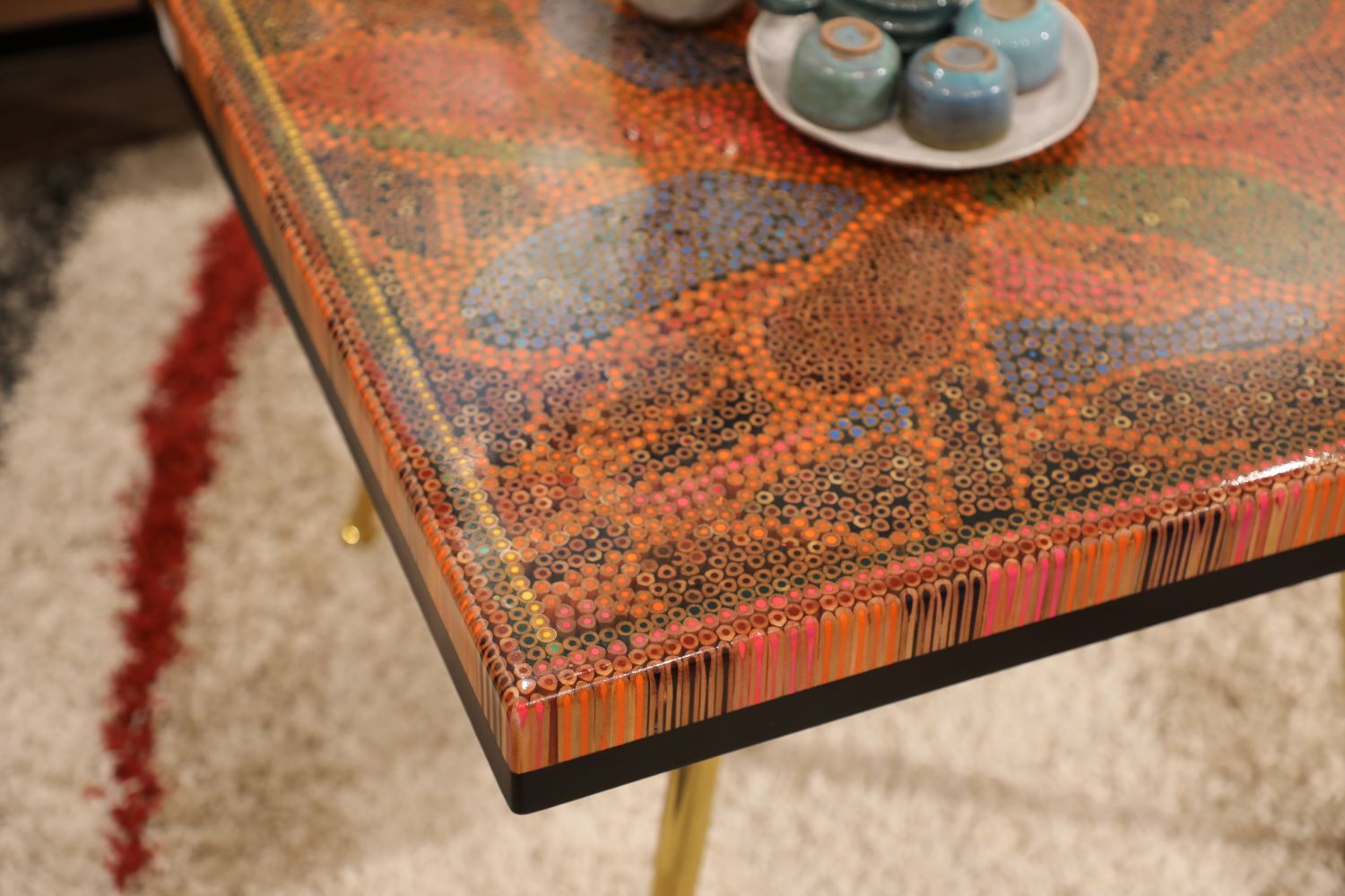 Lotus Pond V Colored-Pencil Coffee Table