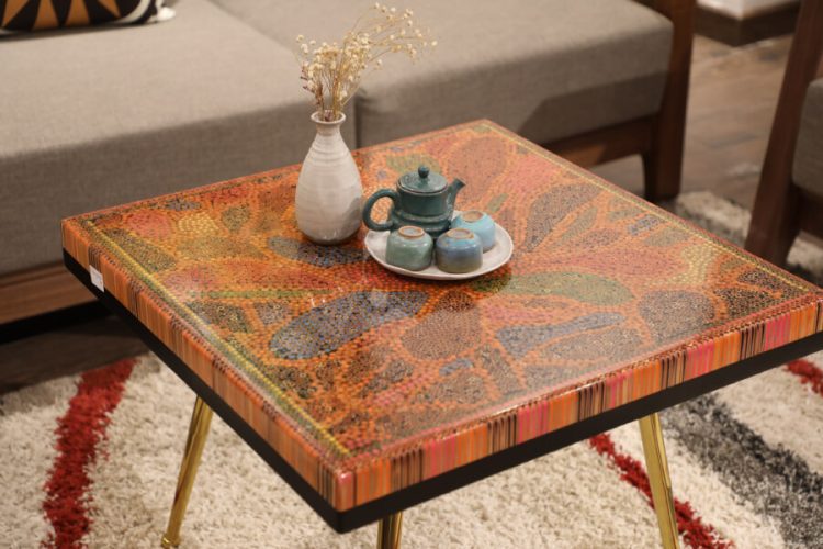 Lotus Pond V Colored-Pencil Coffee Table