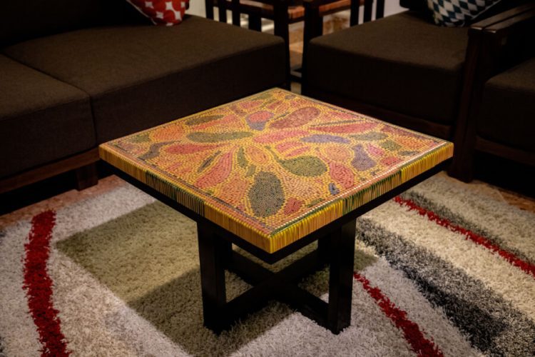 Lotus Pond V Colored-Pencil Coffee Table