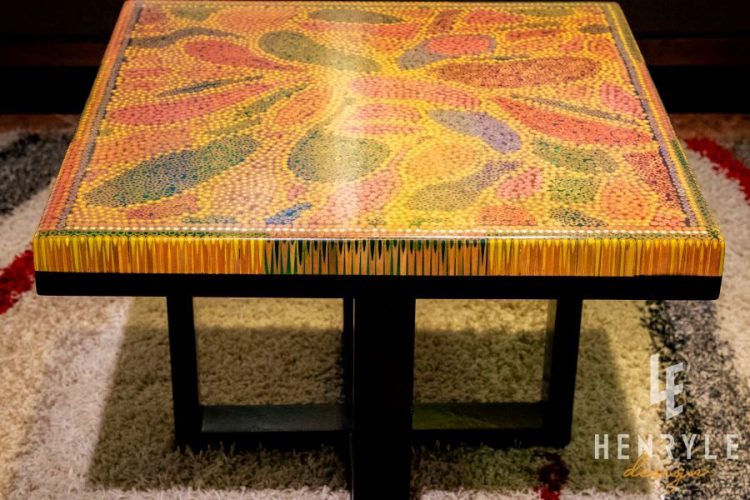 Lotus Pond V Colored-Pencil Coffee Table