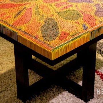 Lotus Pond V Colored-Pencil Coffee Table