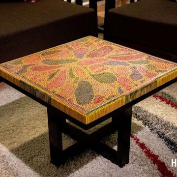 Lotus Pond V Colored-Pencil Coffee Table