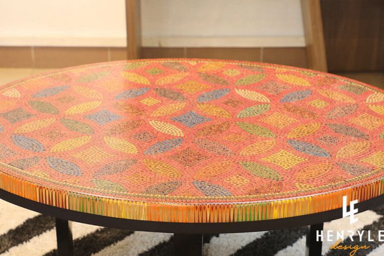 Lucky Coins Colored Pencil Coffee Table II