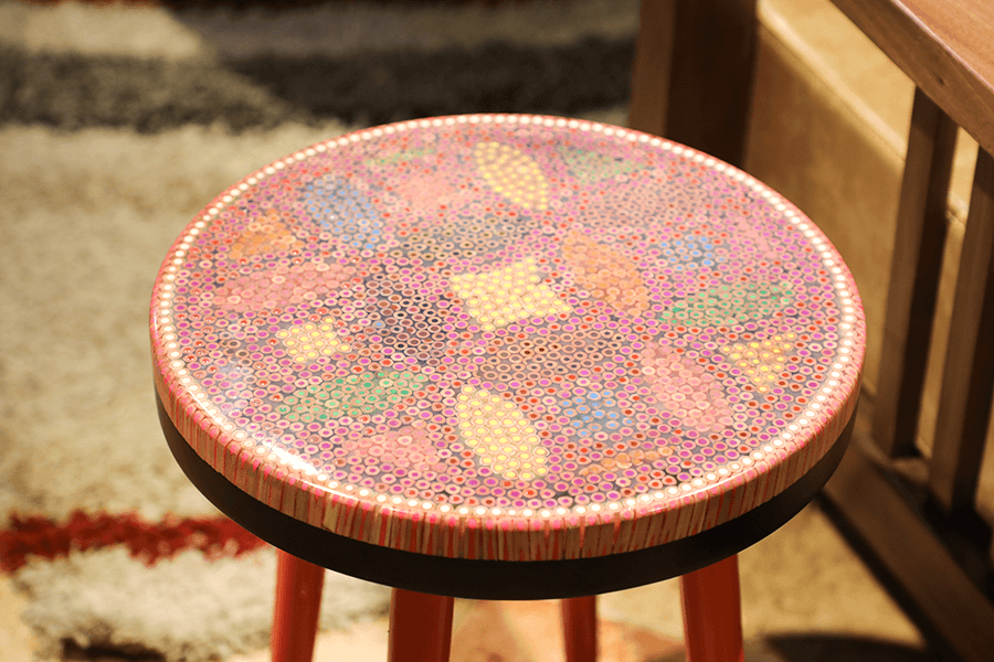 Lucky Coins Colored Pencil Coffee Table VI