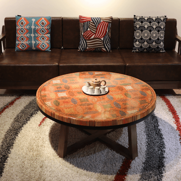 Lucky Coins Colored Pencil Coffee Table