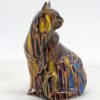 Minimalist Colored Pencil Resin Cat Sign