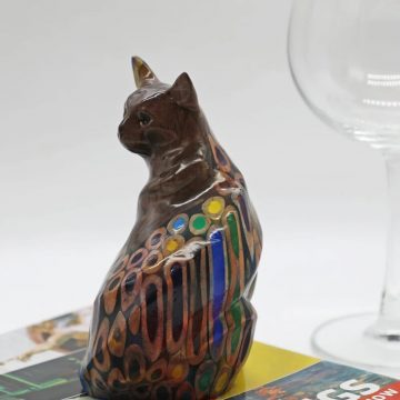 Minimalist Colored Pencil Resin Cat Sign