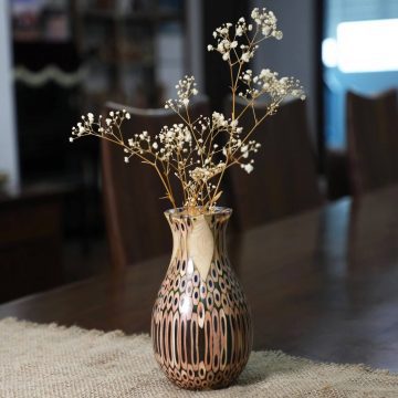 Decorative Colored-pencil Peacock Vase