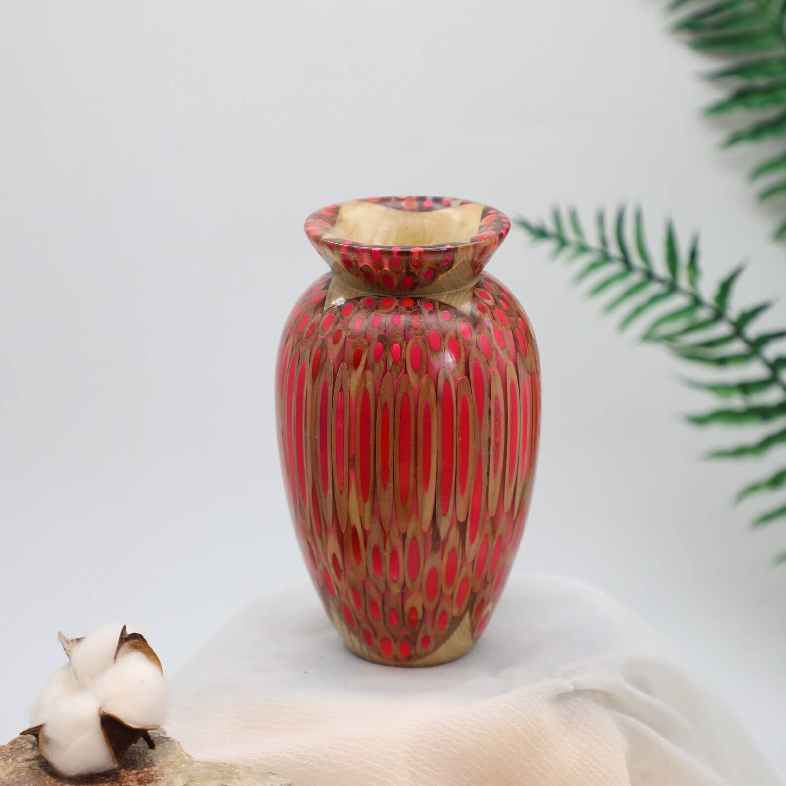 Pink_Handmade Colored Pencil Dry Flower Vase, Single Color Edition