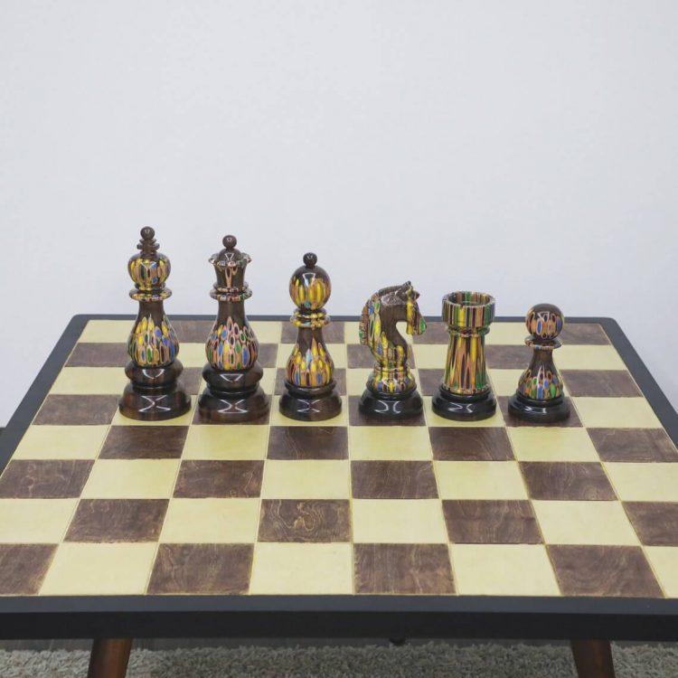 Giant Colored-Pencil Chess Sets - Set-6-Deluxe-Chess-Pieces-King-Queen-Bishop-Rook-Knight-Pawn-2
