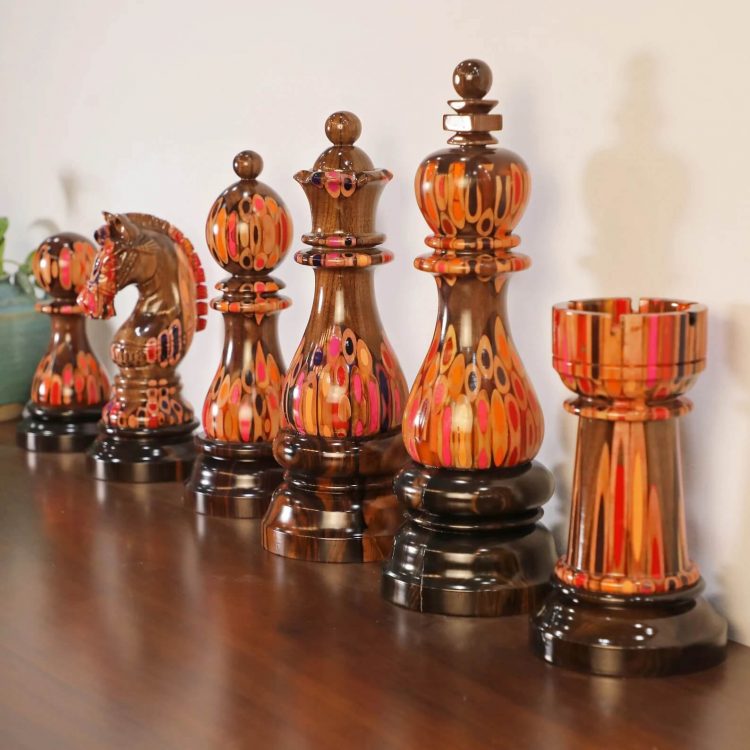 Super Deluxe Chess Pieces | 6 Pieces King - Queen - Bishop - Rook - Knight - Pawn