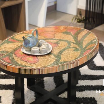 Single Curves Colored-Pencil Coffee Table 4