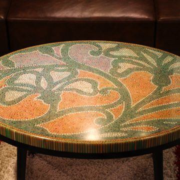 Single Curves Colored-pencil Coffee Table