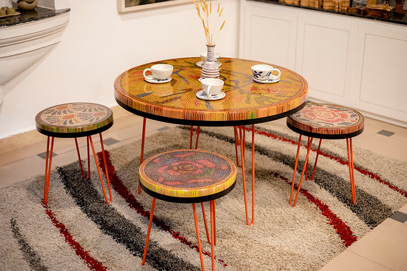 Small Unique Colored Pencil Coffee Tables