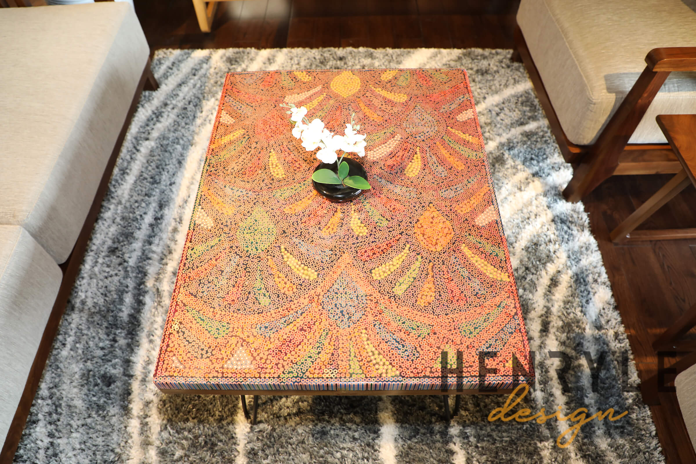 Spring Buds Colored Pencil Coffee Table