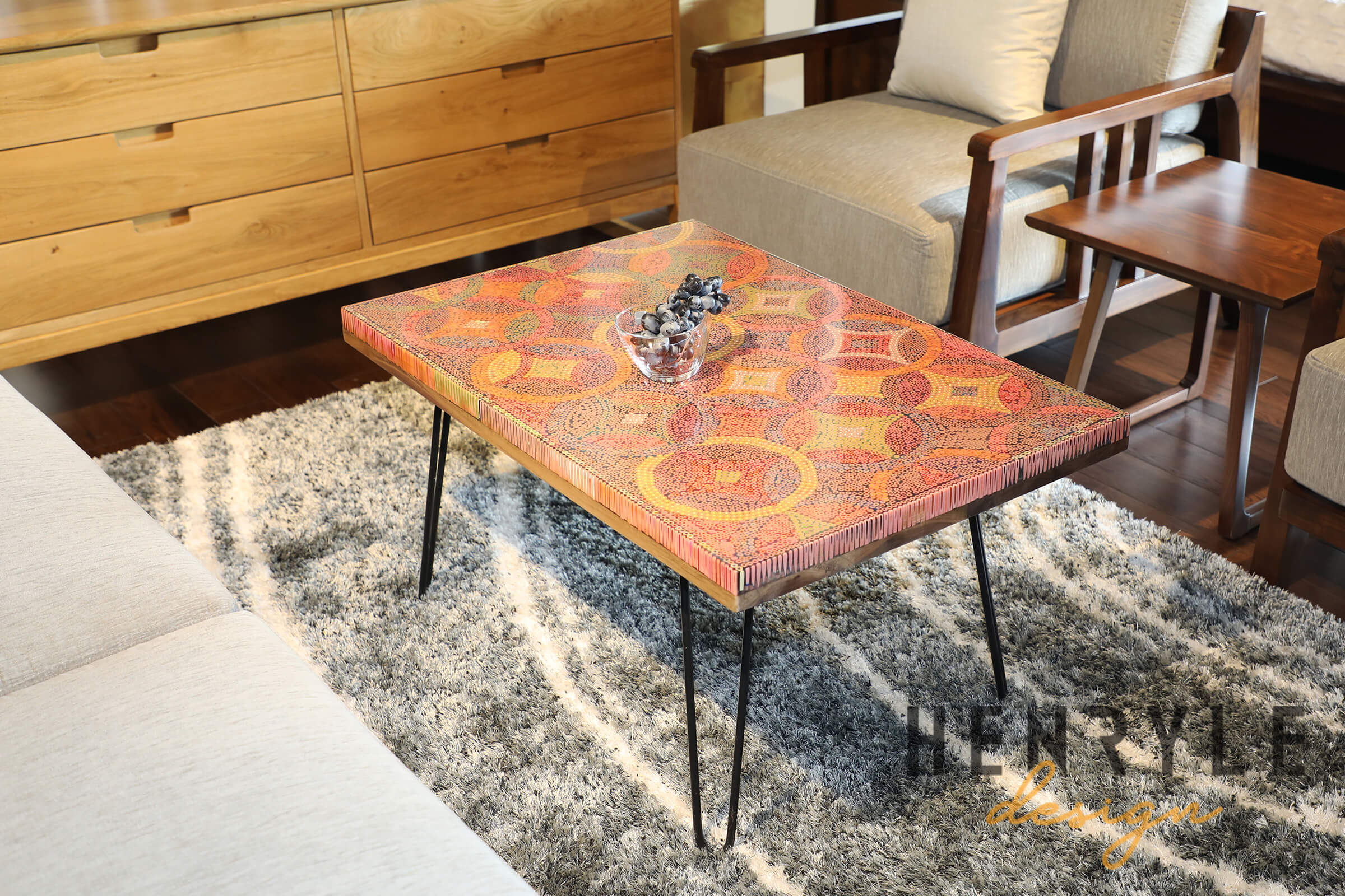 Starry Night Colored-Pencil Coffee Table