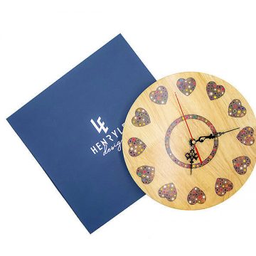 Strong Heart Colored-Pencil Wood Wall Clock 2