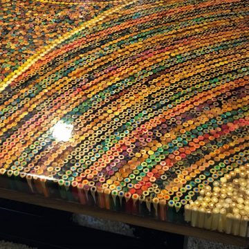 Sun Over the Rainbow Colored-Pencil Coffee Table