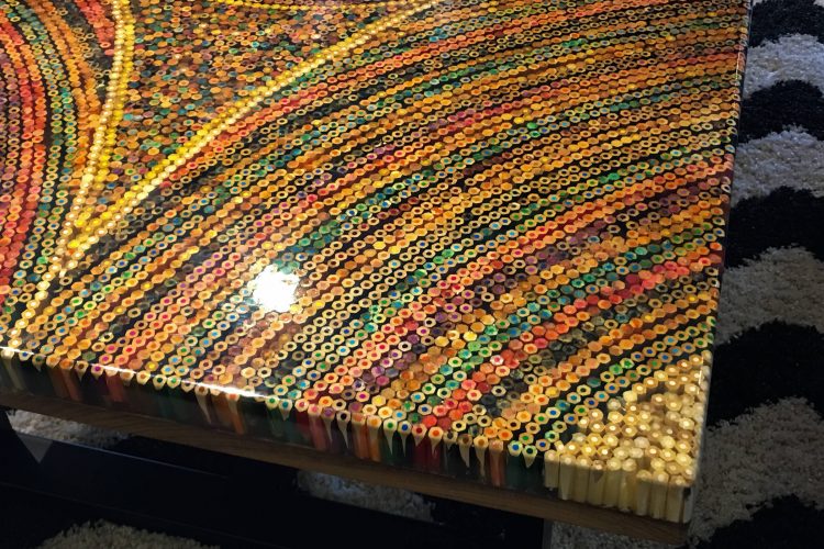 Sun Over the Rainbow Colored-Pencil Coffee Table