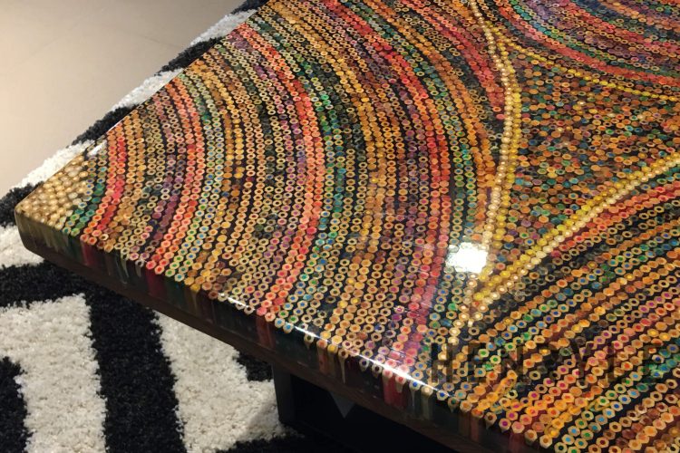 Sun Over the Rainbow Colored-Pencil Coffee Table