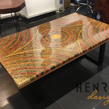 Sun Over the Rainbow Colored-Pencil Coffee Table