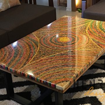 Sun Over the Rainbow Colored-Pencil Coffee Table