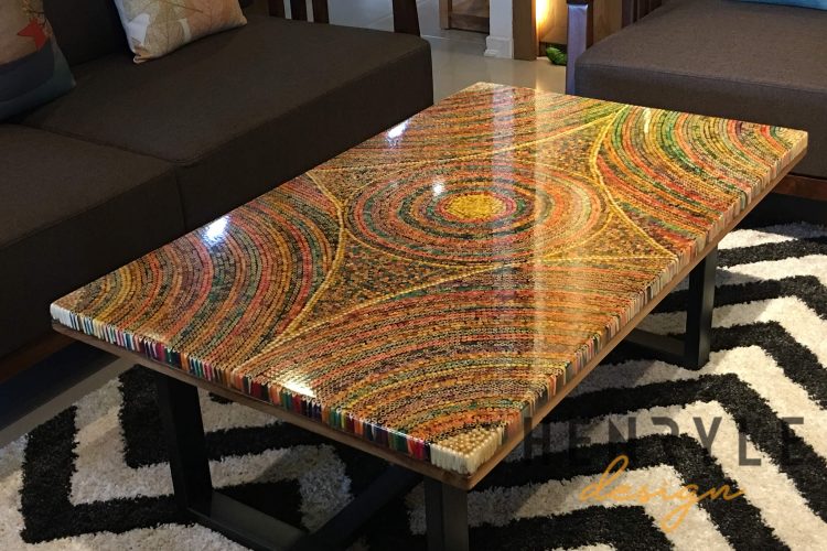 Sun Over the Rainbow Colored-Pencil Coffee Table