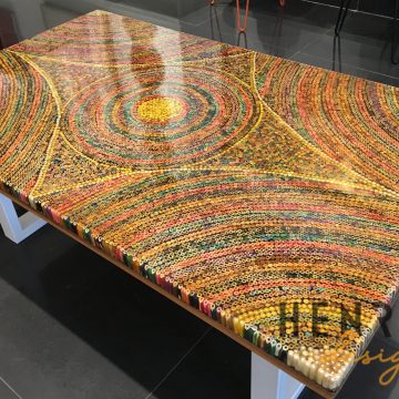 Sun Over the Rainbow Colored-Pencil Coffee Table