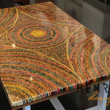 Sun Over the Rainbow Colored-Pencil Coffee Table