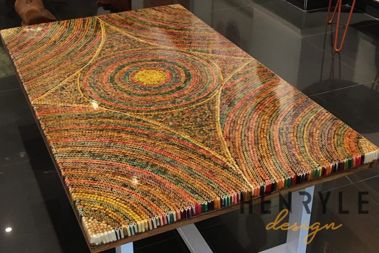 Sun Over the Rainbow Colored-Pencil Coffee Table