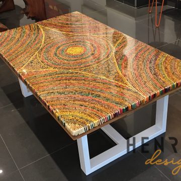 Sun Over the Rainbow Colored-Pencil Coffee Table