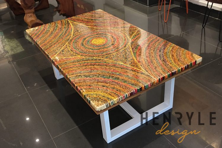 Sun Over the Rainbow Colored-Pencil Coffee Table