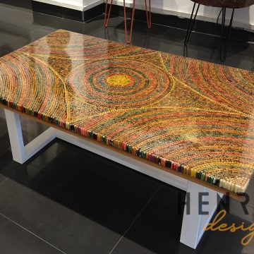 Sun Over the Rainbow Colored-Pencil Coffee Table