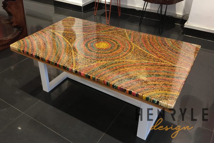 Sun Over the Rainbow Colored-Pencil Coffee Table