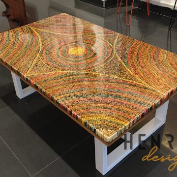 Sun Over the Rainbow Colored-Pencil Coffee Table