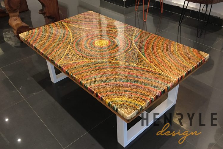 Sun Over the Rainbow Colored-Pencil Coffee Table