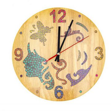 The Fairy Colored-Pencil Wood Wall Clock