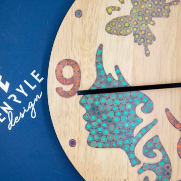 The Fairy Colored-Pencil Wood Wall Clock