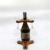 Triangle Colored-Pencil Wine Bottle Holder with 3 Long Stem Glasses