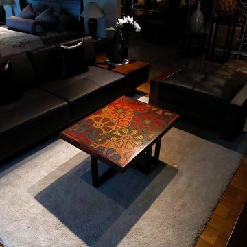 Wild Cosmos Flower Colored-Pencil Coffee Table 1