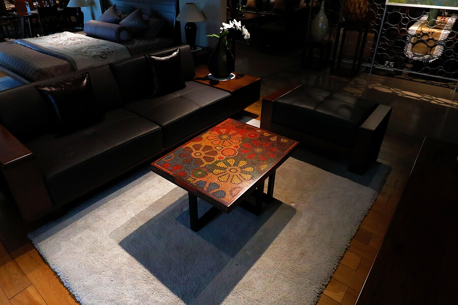 Wild Cosmos Flower Colored-Pencil Coffee Table 1