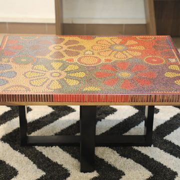 Wild Cosmos Flower Colored-Pencil Coffee Table