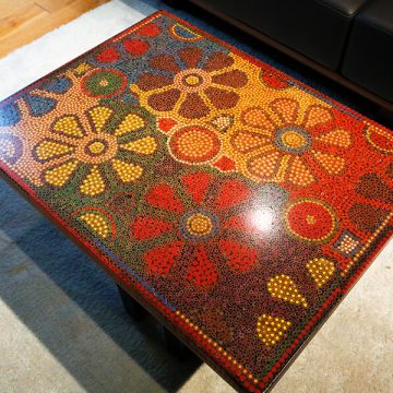 Wild Cosmos Flower Colored-Pencil Coffee Table 2