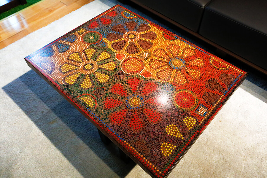 Wild Cosmos Flower Colored-Pencil Coffee Table 2