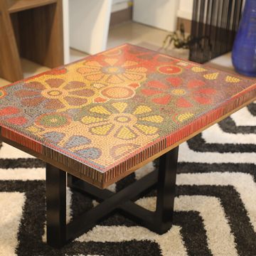 Wild Cosmos Flower Colored-Pencil Coffee Table