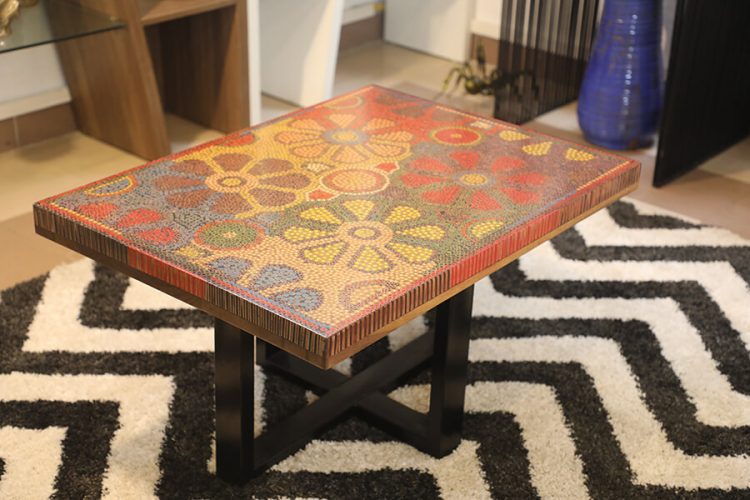 Wild Cosmos Flower Colored-Pencil Coffee Table