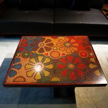 Wild Cosmos Flower Colored-Pencil Coffee Table 3