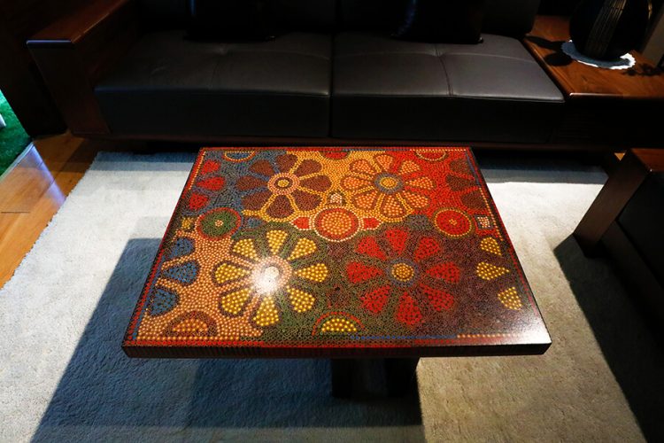 Wild Cosmos Flower Colored-Pencil Coffee Table 3